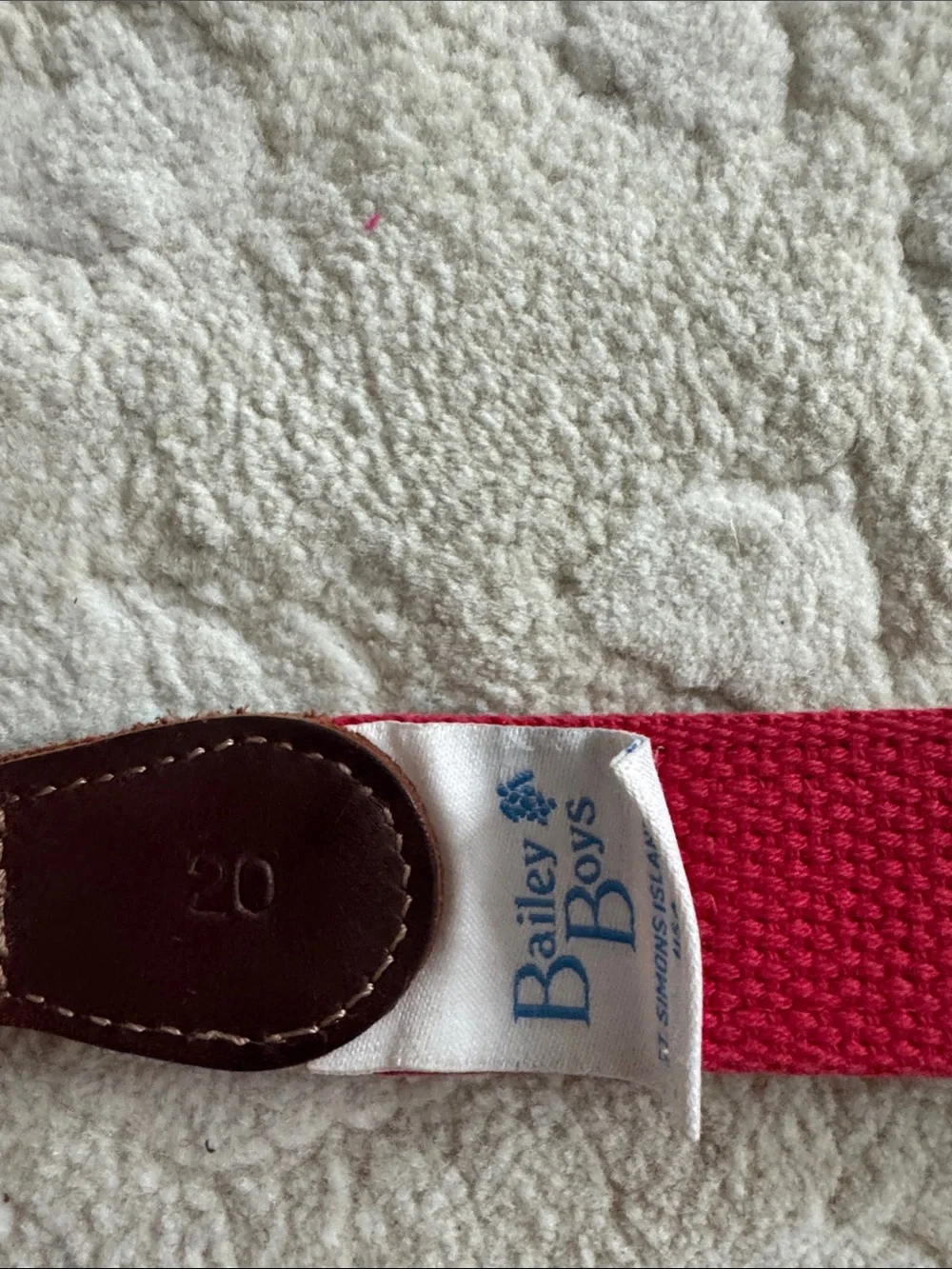 Bailey Boys Navy Car-Embroidered Leather Trim Belt